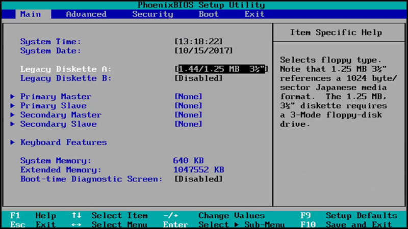 Giao diện BIOS