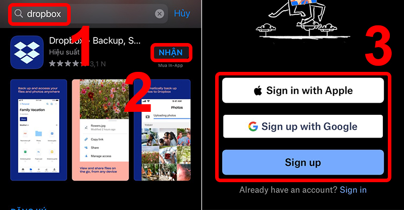 Sử dụng Dropbox trên điện thoại