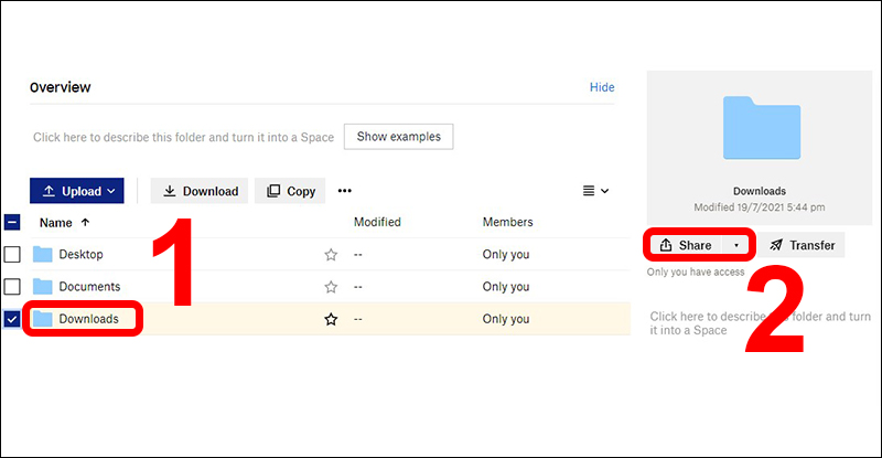 Chia sẻ folder cho bạn bè