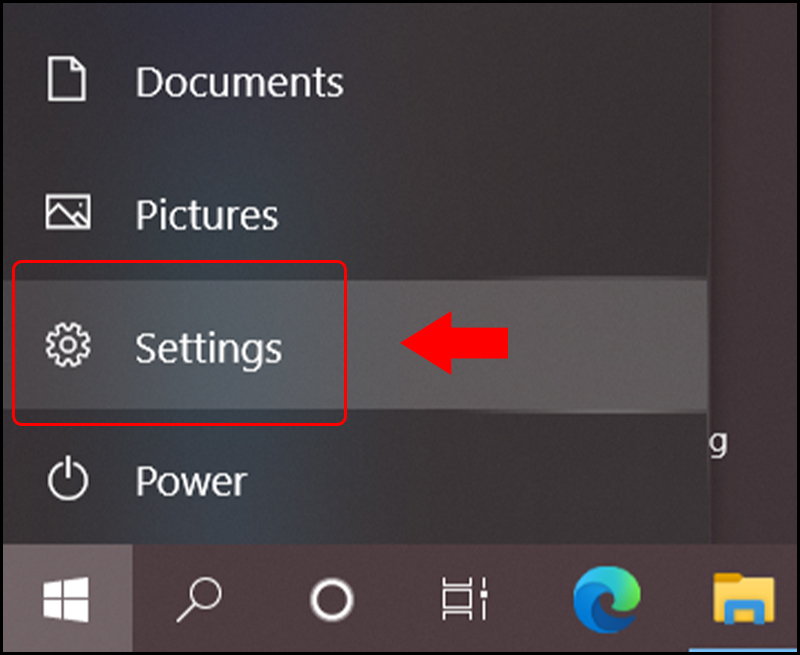 Truy cập vào mục Settings
