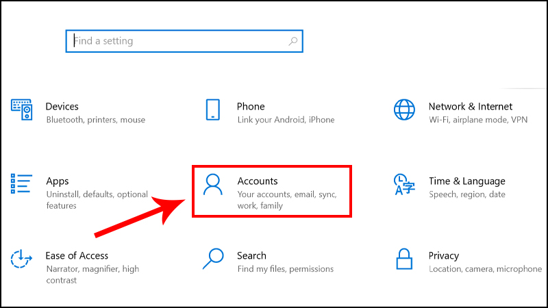 Truy cập vào Windows Settings