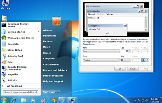 Giao diện Start Menu Win 7