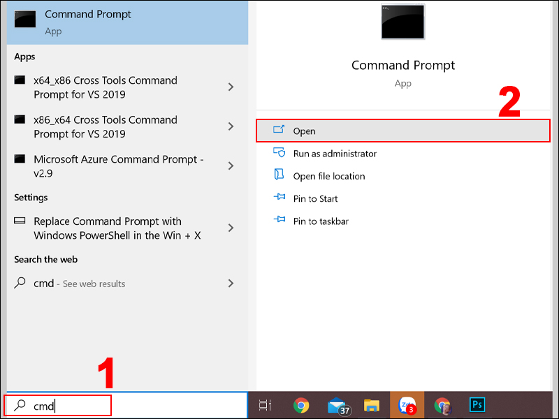  Mở Command Prompt