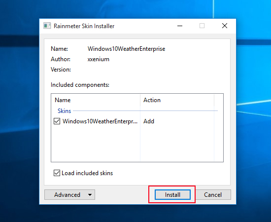 Nhấn vào Install