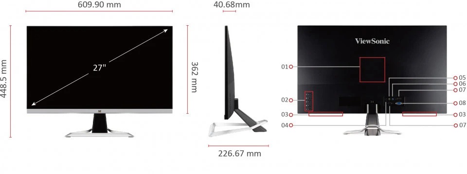 Màn Hình ViewSonic VX2781-MH 27 Inch FHD IPS 75Hz