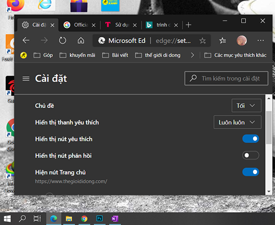 Giao diện nền tối
