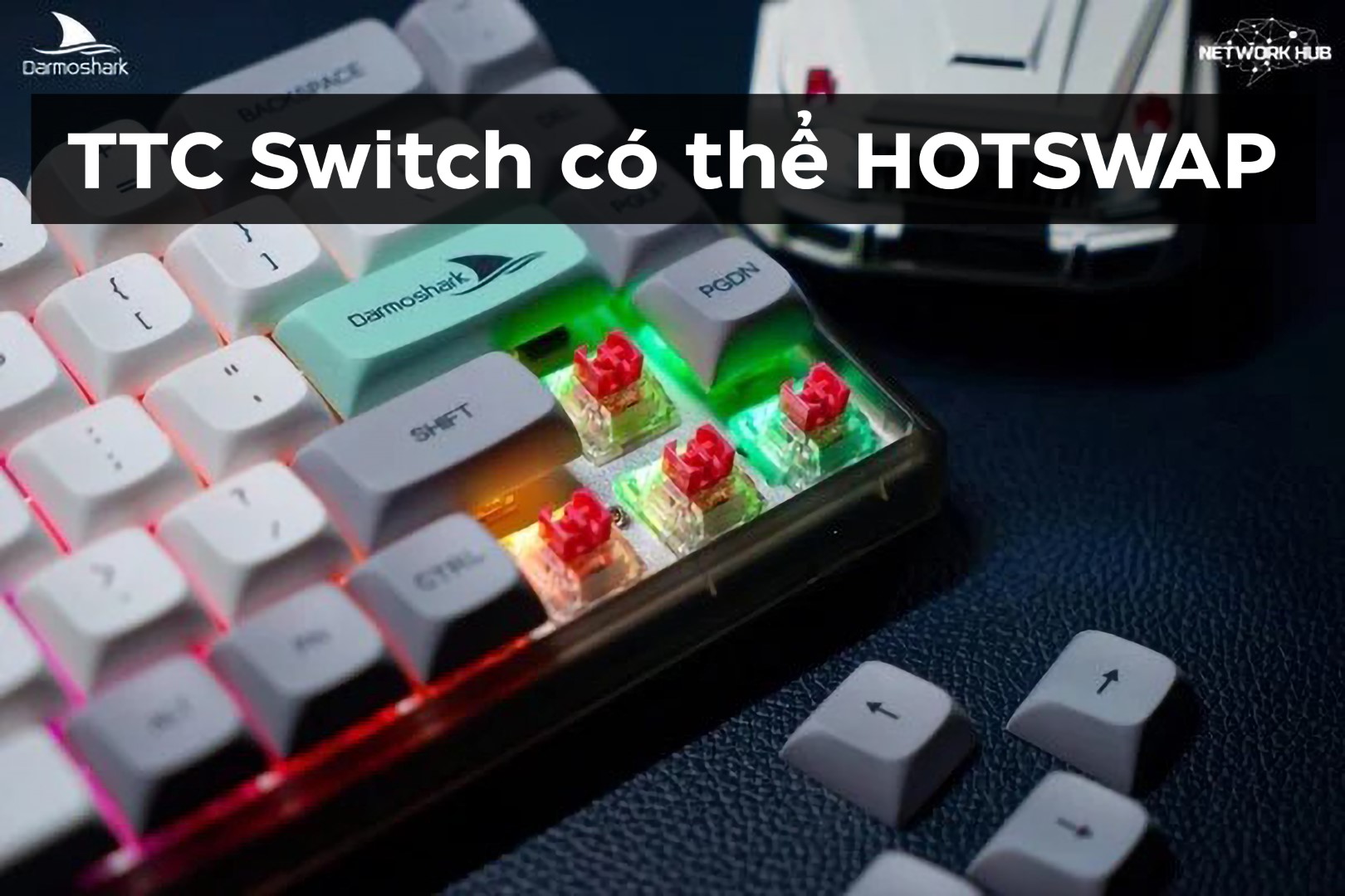 Darmoshark K5 Grey được tích hợp tính năng thay nóng switch