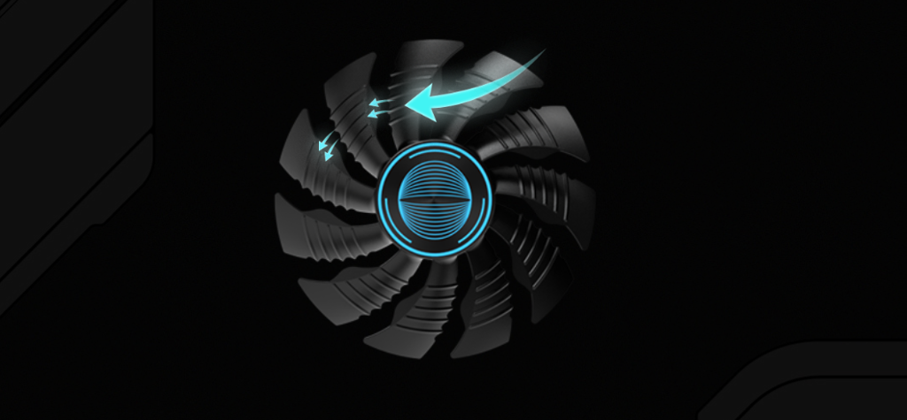 Cánh quạt được thiết kế với những đường sọc 3D