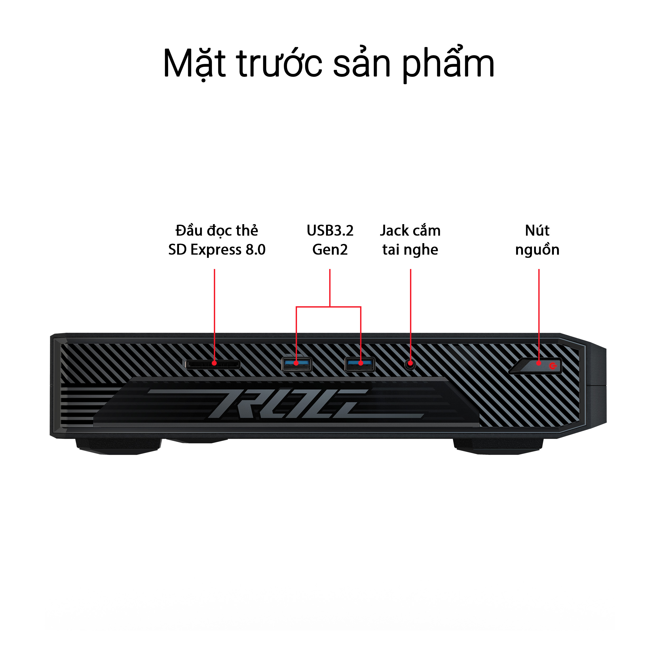 Máy bộ Mini PC Asus ROG NUC RNUC14SRKU7168A1I (Core Ultra 7 155H / 16GB D5 / RTX 4060/ 512GB SSD / Wifi6E / Win11)
