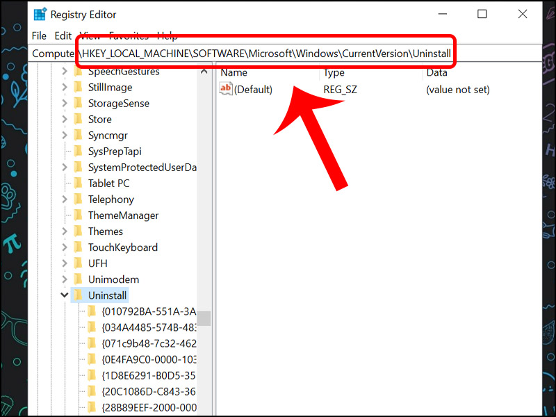 Sao chép và dán Key ở trên vào thanh địa chỉ
