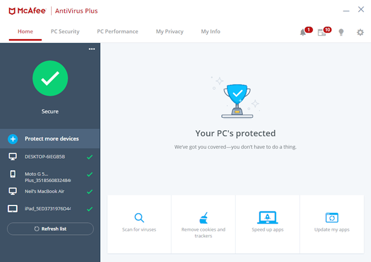 Phần mềm của McAfee và Norton là những phần mềm Bloatware phổ biến.