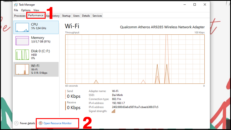 Thông qua Task Manager
