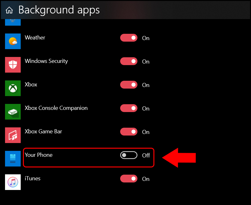 Cách tắt thư mục yourphone.exe