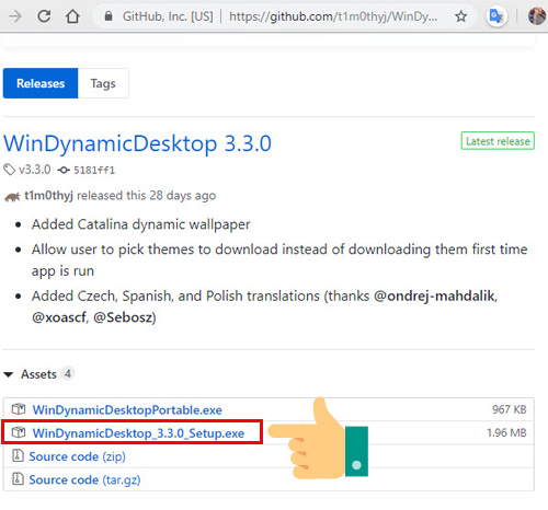 Tải phiên bản setup WinDynamicDesktop 3.3.0