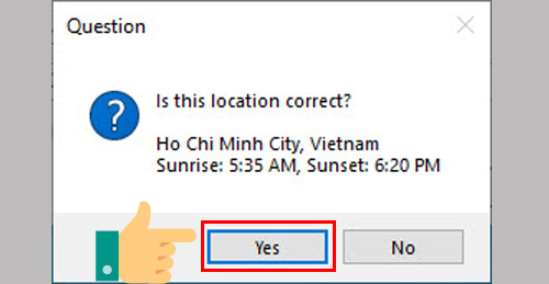 Xác nhận lại vị trí