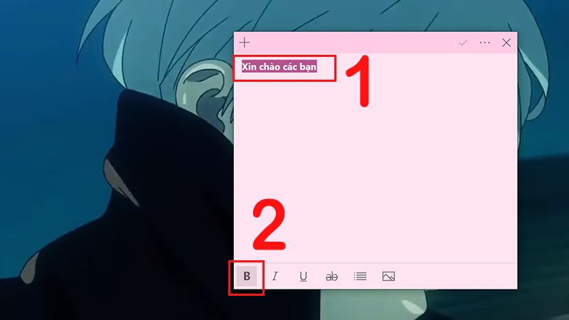 Cách ghi chữ đậm
