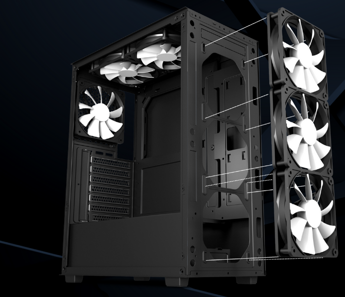 Vỏ Case MIK Aion White 3FA (Sẵn 3 Fan 120mm RGB)
