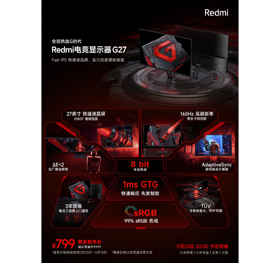 Tính năng được tích hợp trên màn hình Redmi G27